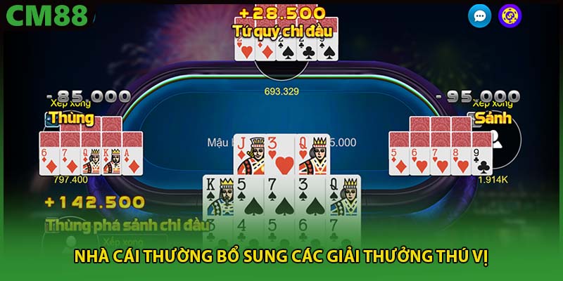 Nhà cái thường bổ sung các giải thưởng thú vị