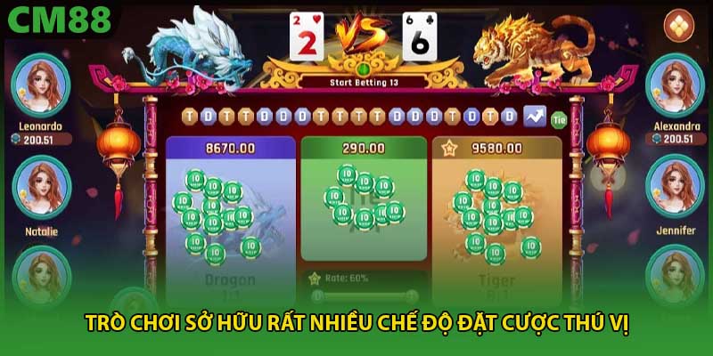 Trò chơi sở hữu rất nhiều chế độ đặt cược thú vị 